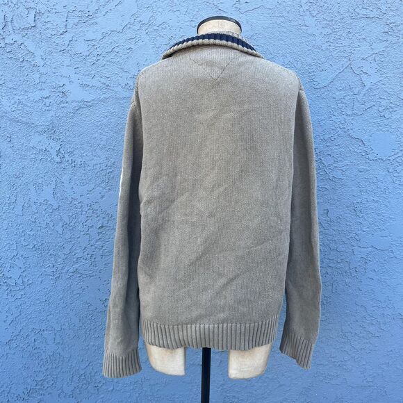 Tommy Hilfiger y2k Sweater Mens Zip cardigan in Medium Preppy Sweater - Picture 7 of 10